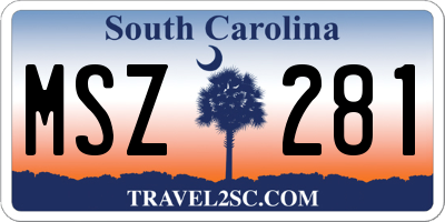 SC license plate MSZ281