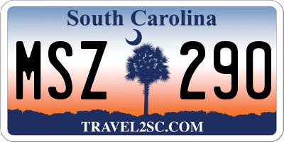 SC license plate MSZ290