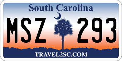SC license plate MSZ293