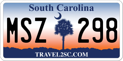 SC license plate MSZ298