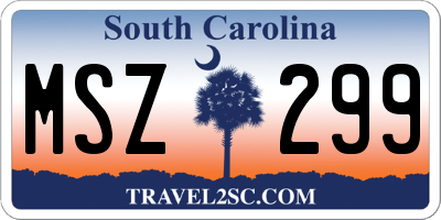 SC license plate MSZ299