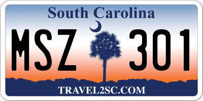 SC license plate MSZ301