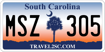 SC license plate MSZ305