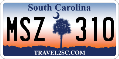 SC license plate MSZ310