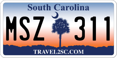 SC license plate MSZ311