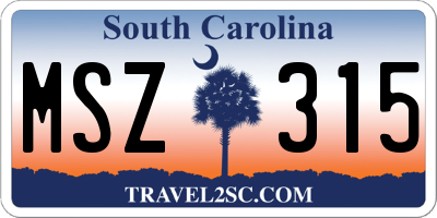 SC license plate MSZ315