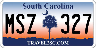 SC license plate MSZ327