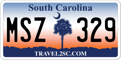 SC license plate MSZ329