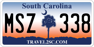 SC license plate MSZ338