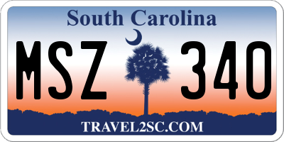 SC license plate MSZ340