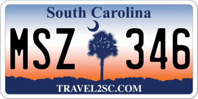 SC license plate MSZ346