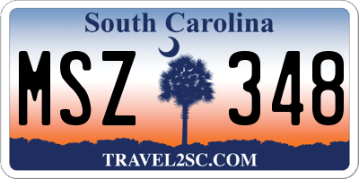 SC license plate MSZ348