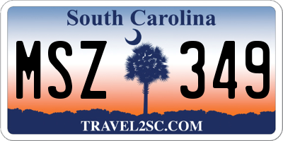 SC license plate MSZ349