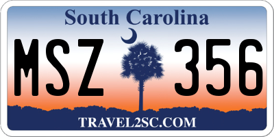 SC license plate MSZ356