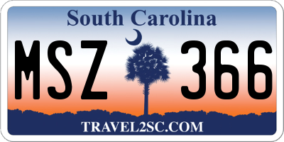 SC license plate MSZ366