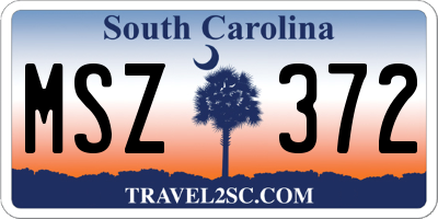 SC license plate MSZ372