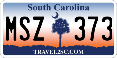 SC license plate MSZ373