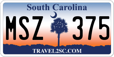 SC license plate MSZ375