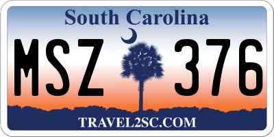 SC license plate MSZ376
