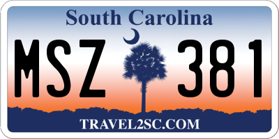 SC license plate MSZ381