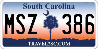 SC license plate MSZ386