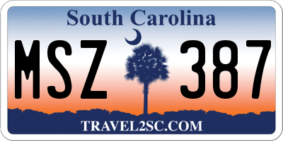 SC license plate MSZ387