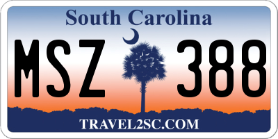 SC license plate MSZ388