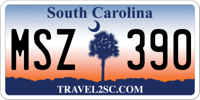 SC license plate MSZ390