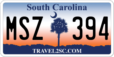 SC license plate MSZ394