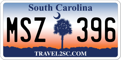 SC license plate MSZ396