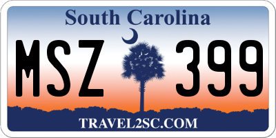 SC license plate MSZ399