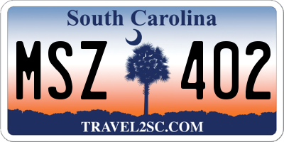 SC license plate MSZ402