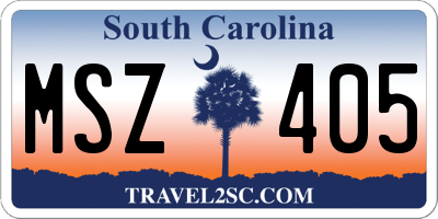 SC license plate MSZ405