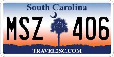SC license plate MSZ406