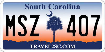 SC license plate MSZ407