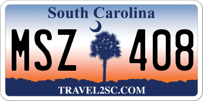 SC license plate MSZ408