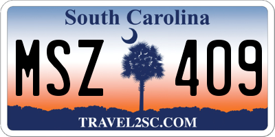SC license plate MSZ409