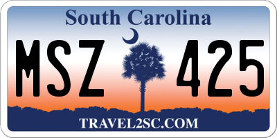 SC license plate MSZ425