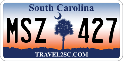 SC license plate MSZ427