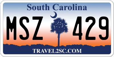 SC license plate MSZ429