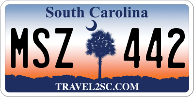 SC license plate MSZ442