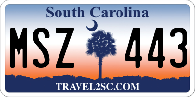 SC license plate MSZ443