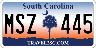 SC license plate MSZ445