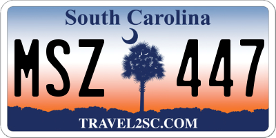 SC license plate MSZ447