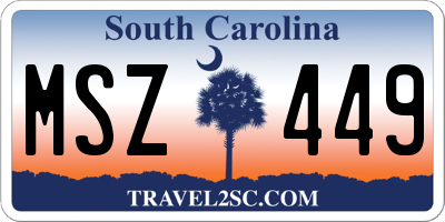 SC license plate MSZ449
