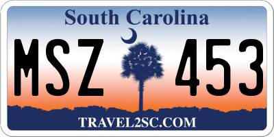 SC license plate MSZ453