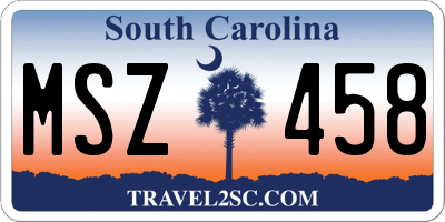 SC license plate MSZ458