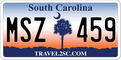 SC license plate MSZ459