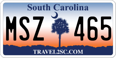 SC license plate MSZ465