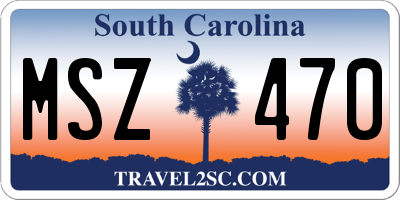 SC license plate MSZ470